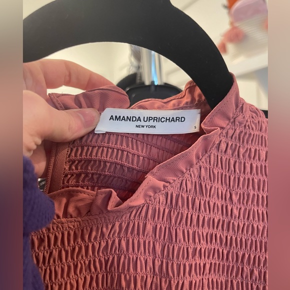 Amanda Uprichard Rhiannon Smocked Mini Dress In Sienna Pink - Picture 6 of 6